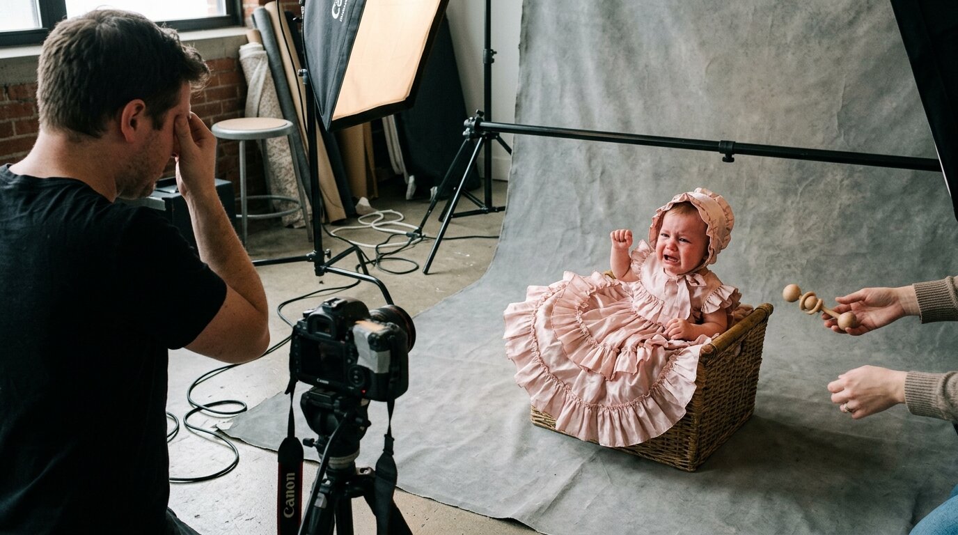 Why is My Baby Crying During Photoshoots? (And Stress-Free Solutions)