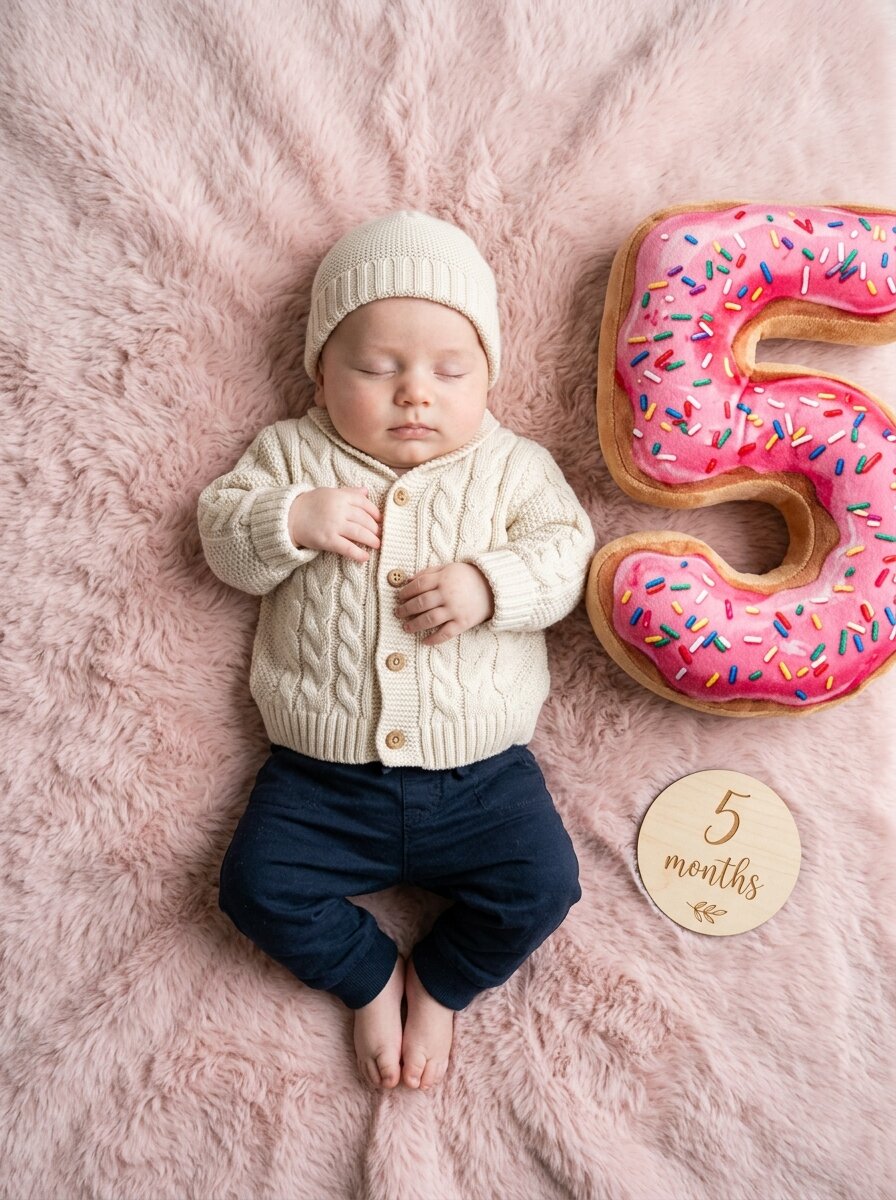 Strawberry Glazed Donut '5' & Powder Pink Plush
