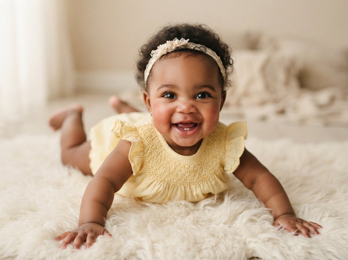Boutique Studio Milestone Portrait (Baby Girl) (Royal Velvet)