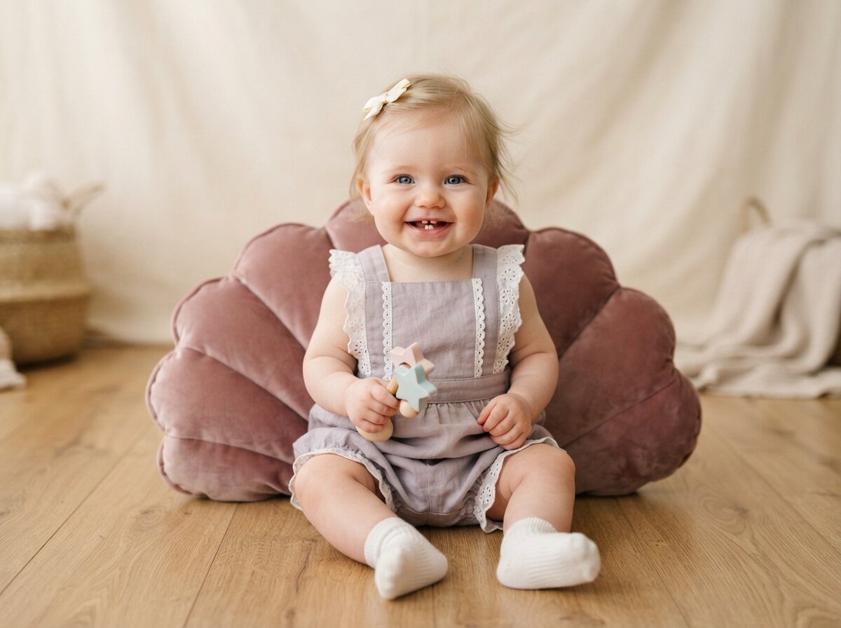 Chic Studio Milestone Pose (Baby Girl) (Silk Minimalist)