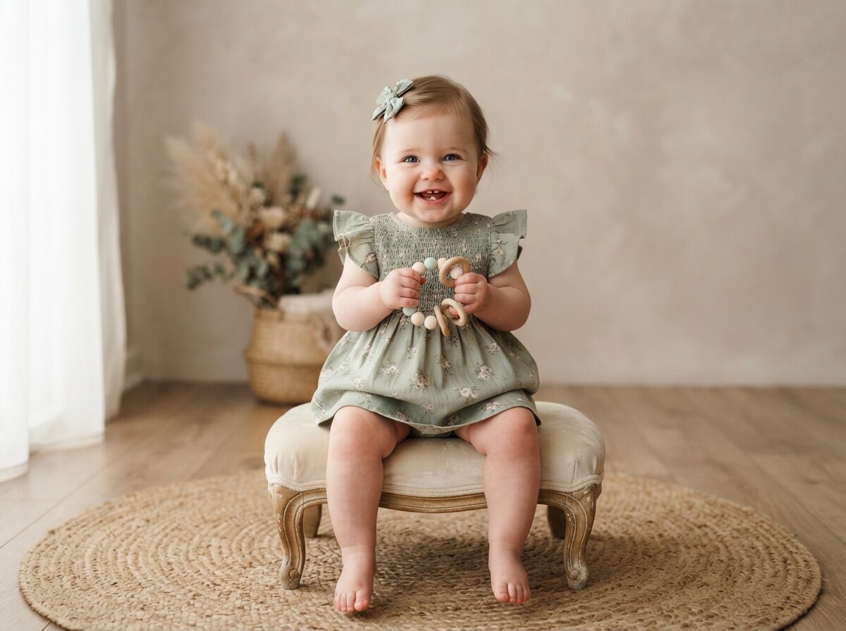 Luxury Studio Eye-Level Portrait (Baby Girl) (Silk Minimalist)