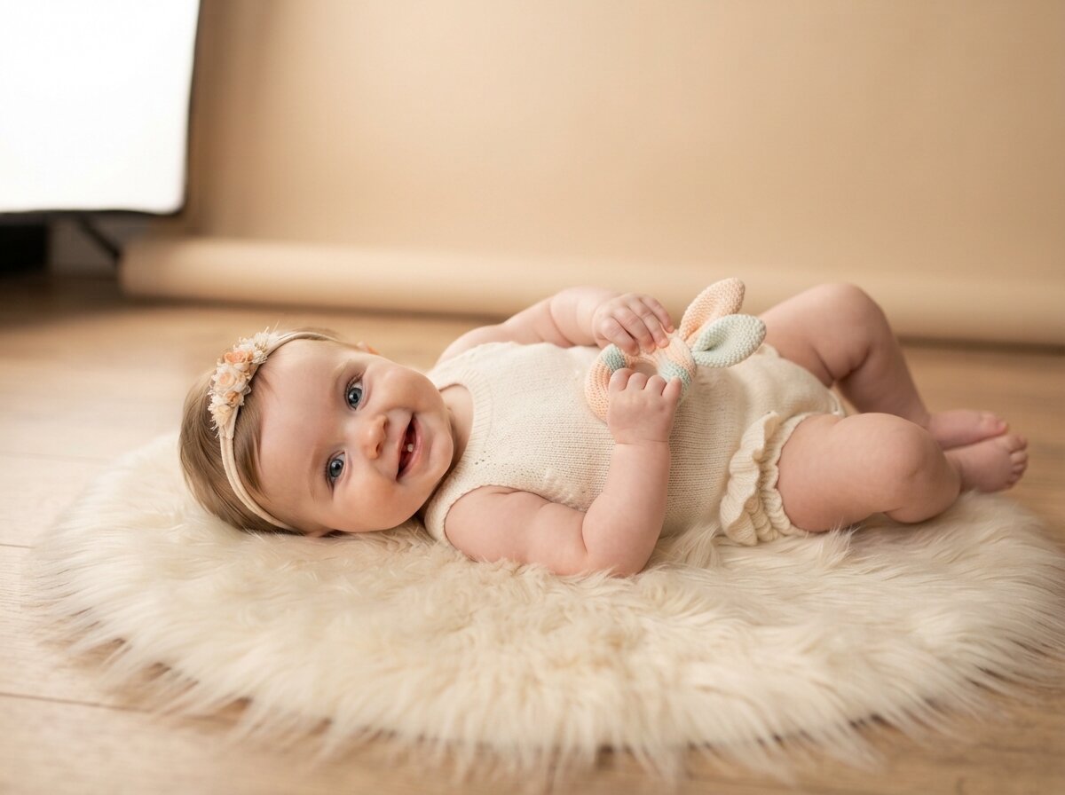 Boutique Studio Milestone Portrait (Baby Girl) (Silk Minimalist)