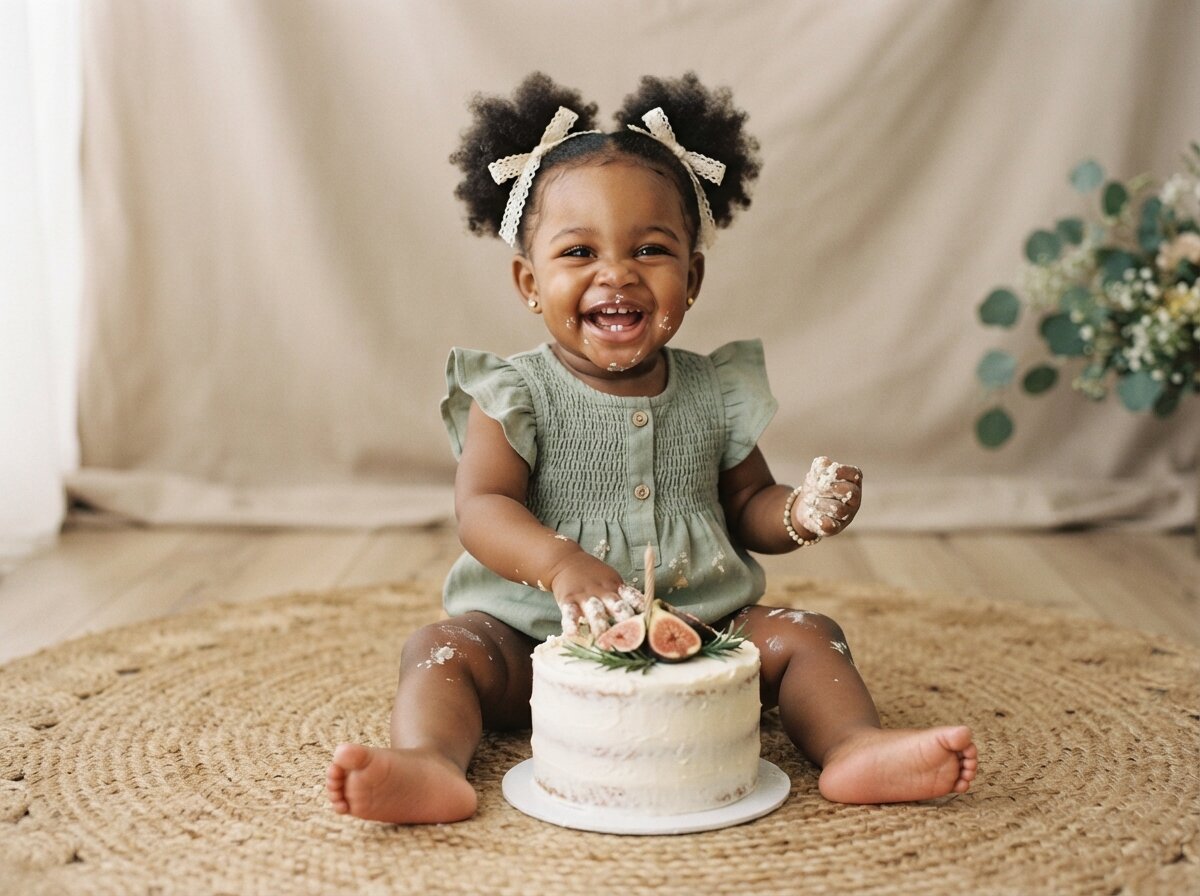 Boutique 1st Birthday Cake Celebration (Gender Neutral) (Royal Velvet)