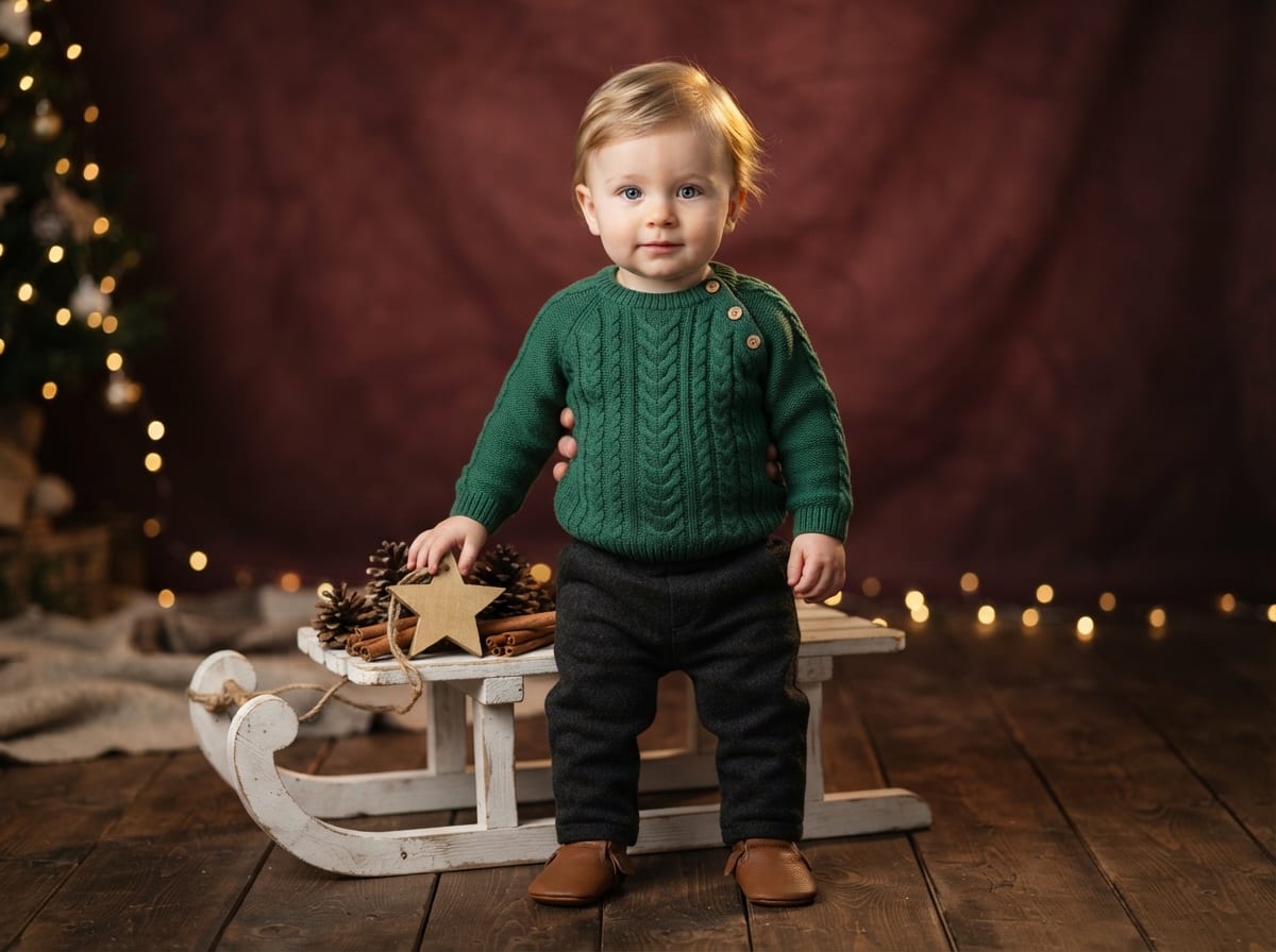 Midnight Sparkle - Baby's First Christmas & Holiday Portrait Template