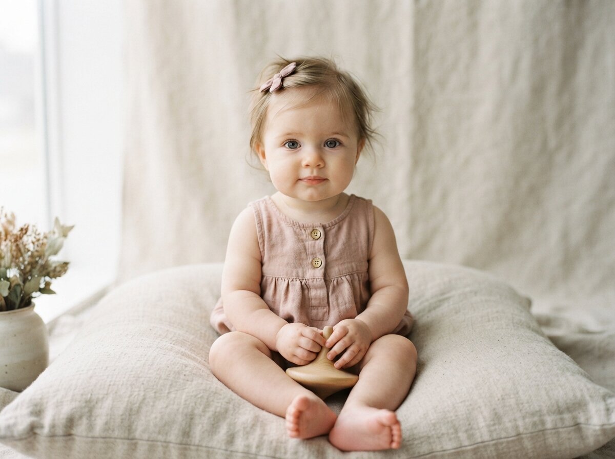 Editorial Fine Art Studio Portrait (Baby Girl) (Silk Minimalist)