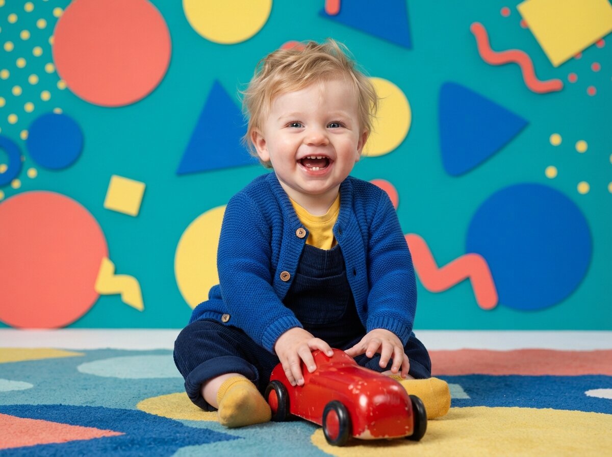Vibrant Pop Color & Dynamic Studio Lighting (Baby Boy) (Silk Minimalist)