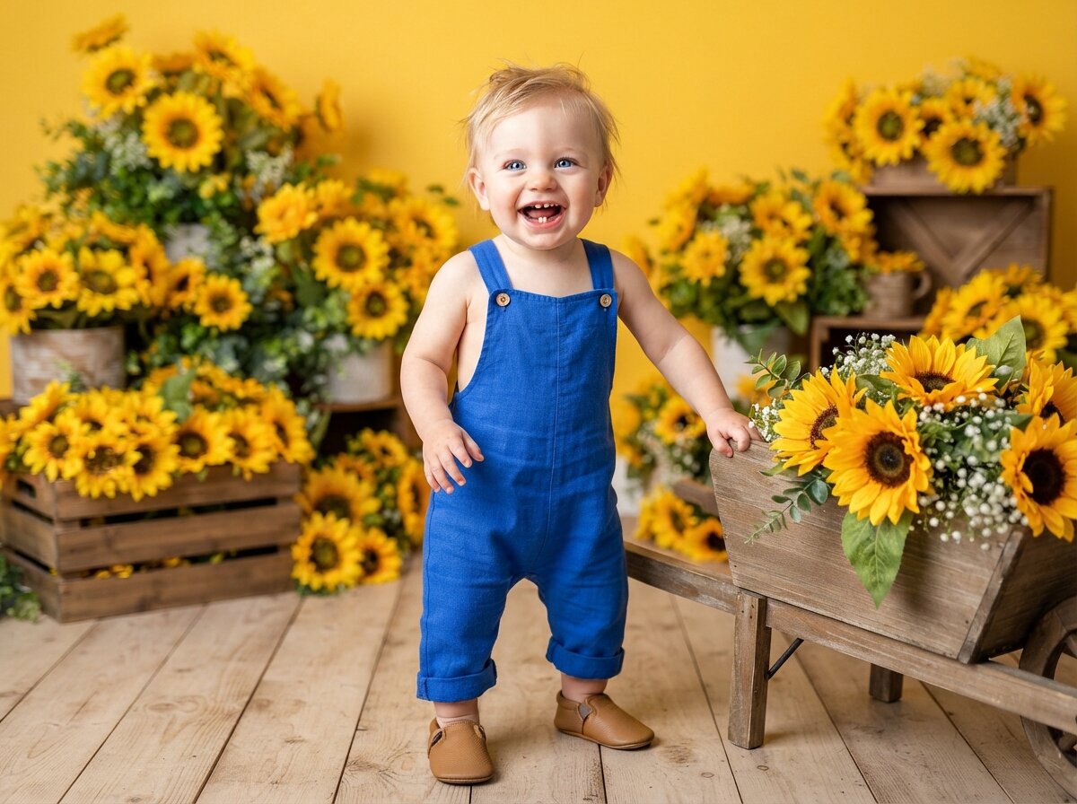 Golden Sunflower Bloom & Rustic Meadow (Baby Boy)
