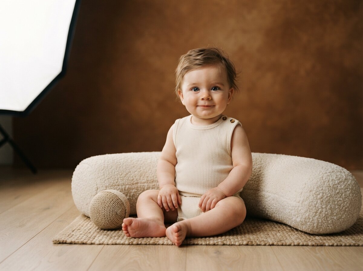 Editorial Fine Art Studio Portrait (Baby Boy) (Silk Minimalist)