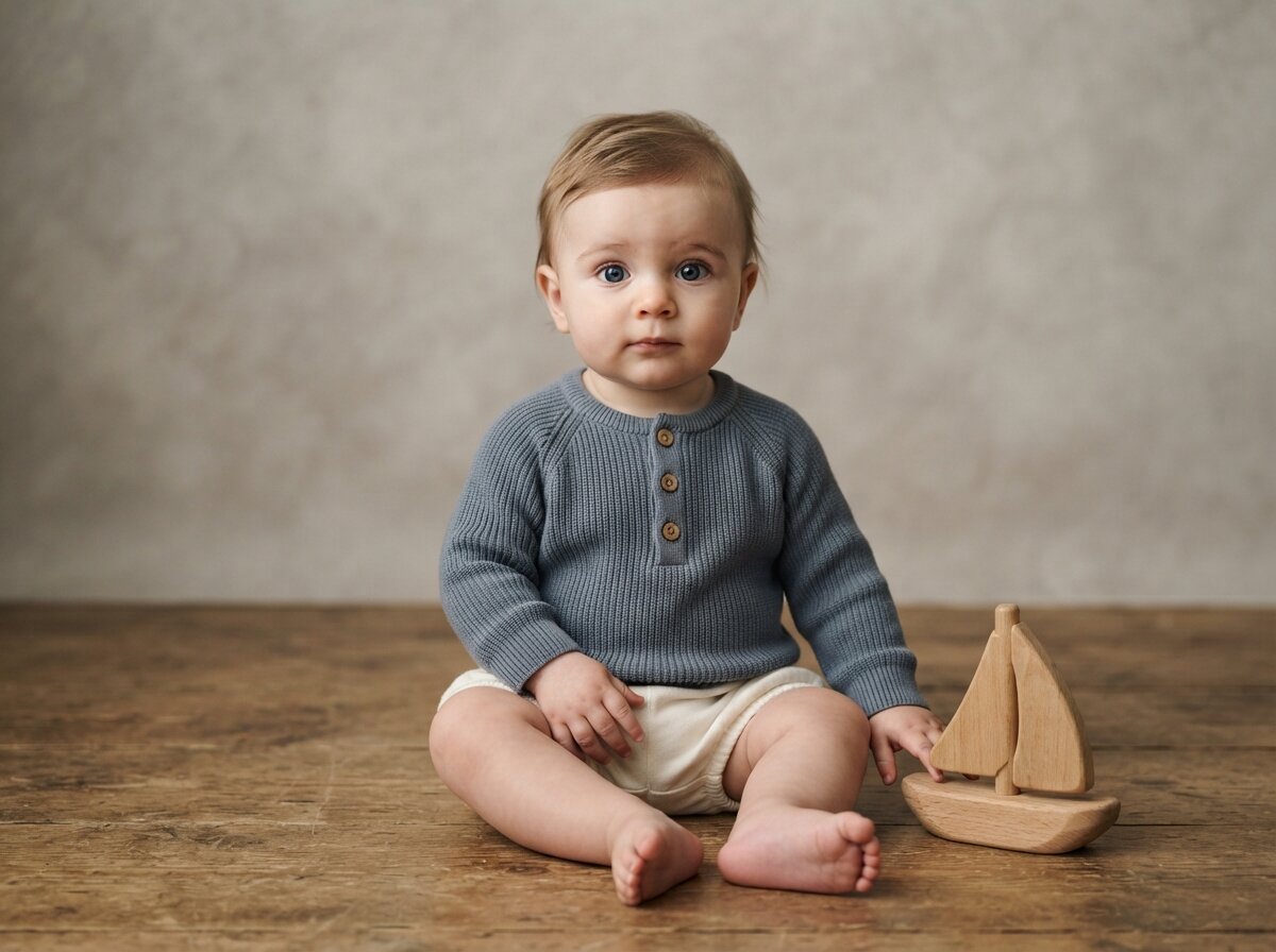 Editorial Fine Art Studio Portrait (Baby Boy) (Silk Minimalist)