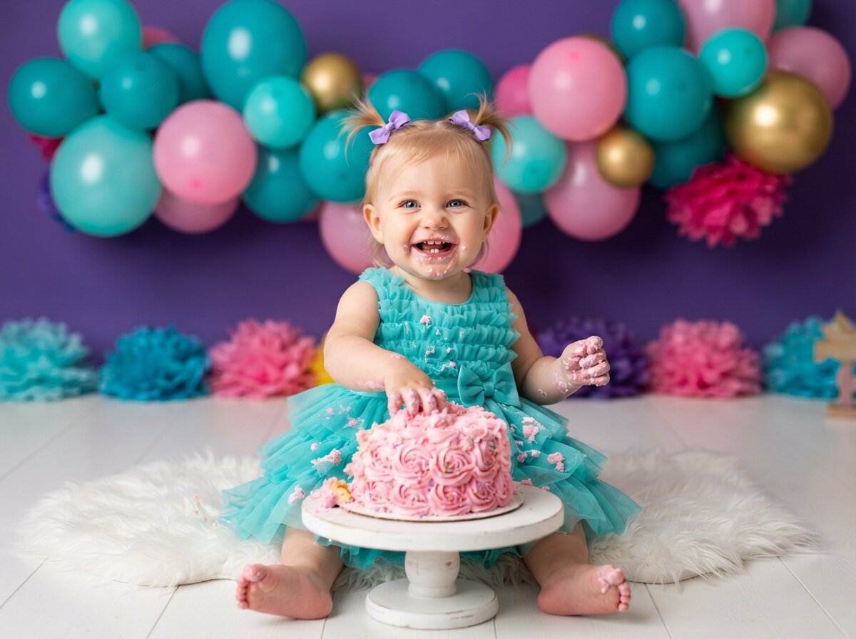 1st Birthday Cake Smash & Confetti Splash (Gender Neutral) (Set 1)