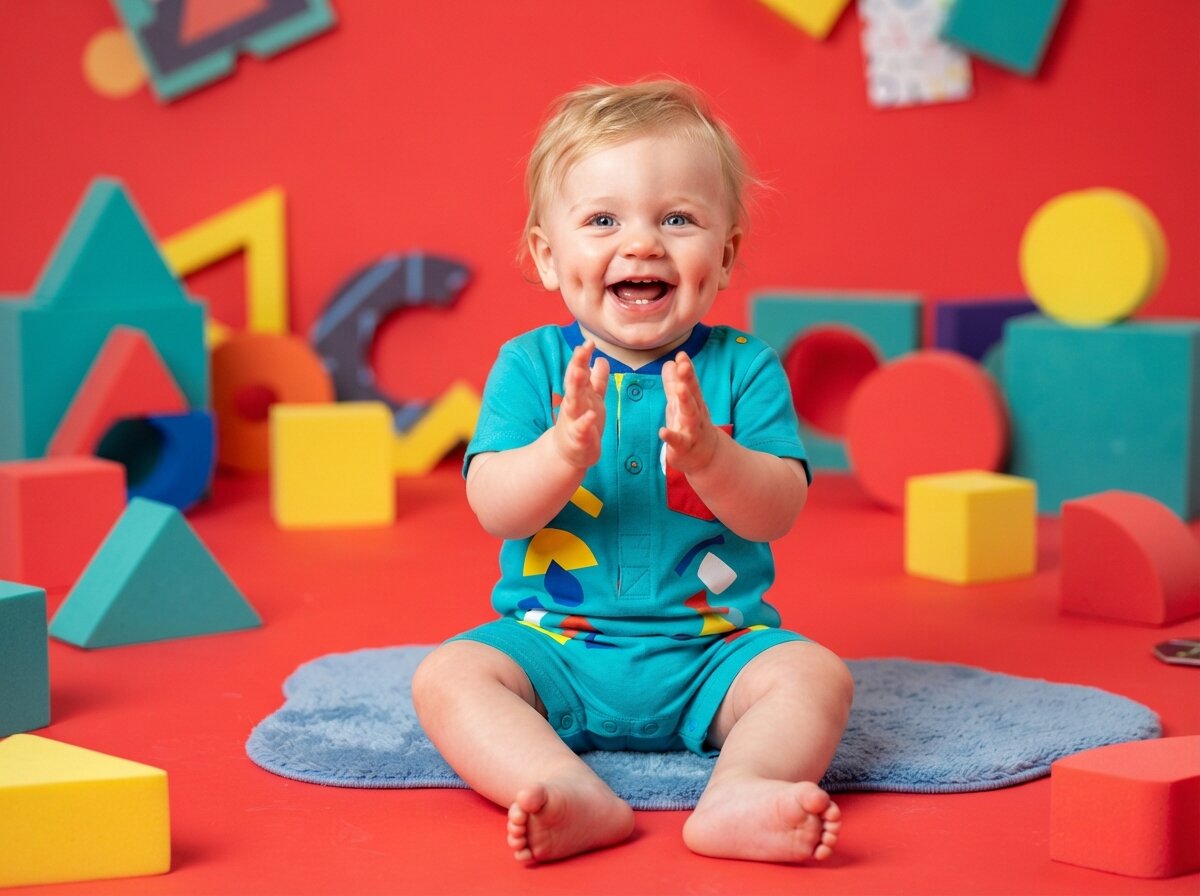 Vibrant Pop Color & Dynamic Studio Lighting (Baby Boy) (Silk Minimalist)