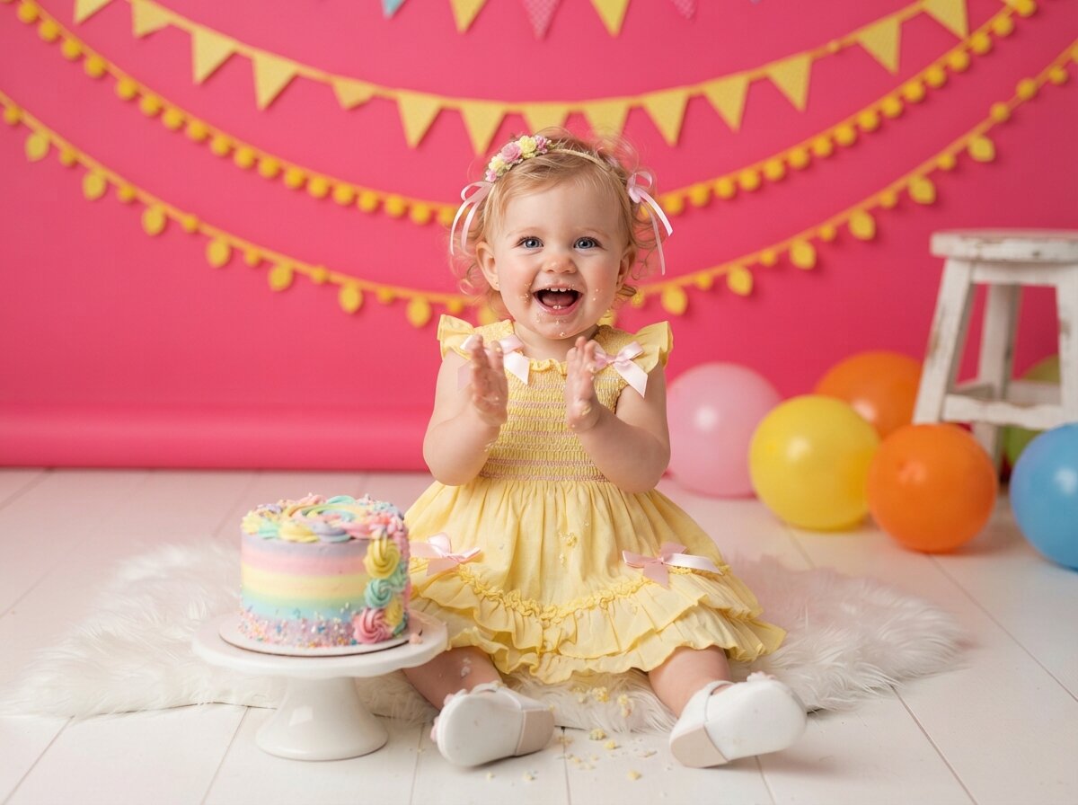 1st Birthday Cake Smash & Confetti Splash (Gender Neutral) (Set 2)