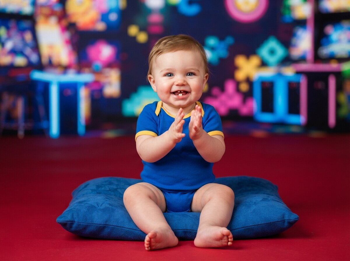 Vibrant Pop Color & Dynamic Studio Lighting (Baby Boy) (Silk Minimalist)