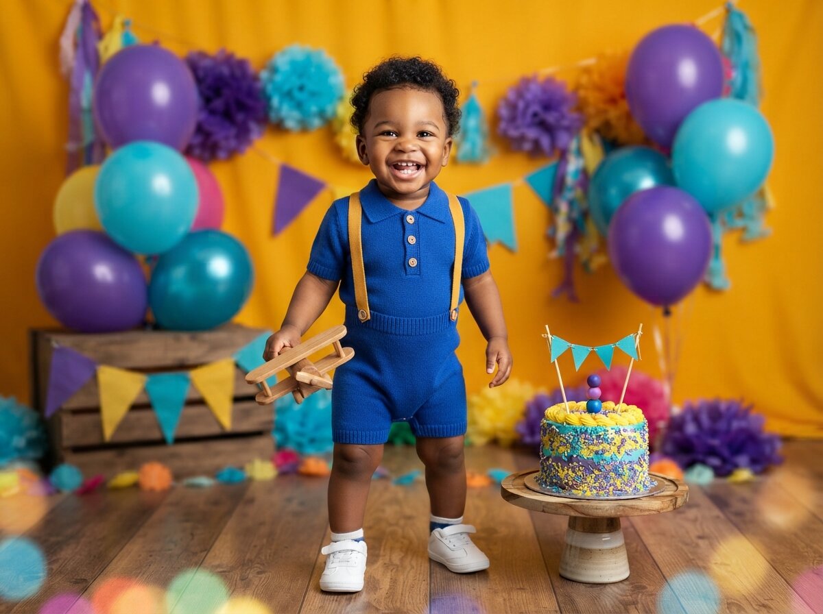 1st Birthday Cake Smash & Confetti Splash (Gender Neutral) (Set 3)