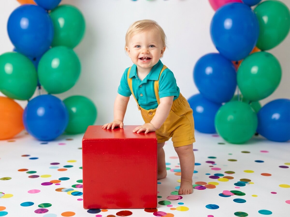 1st Birthday Cake Smash & Confetti Splash (Gender Neutral) (Set 4)
