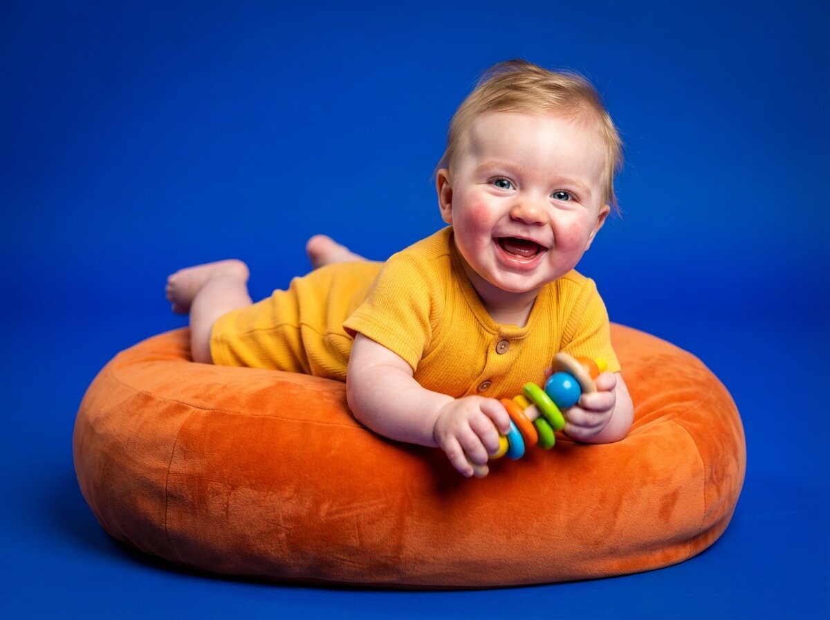 Vibrant Pop Color & Dynamic Studio Lighting (Baby Boy) (Silk Minimalist)