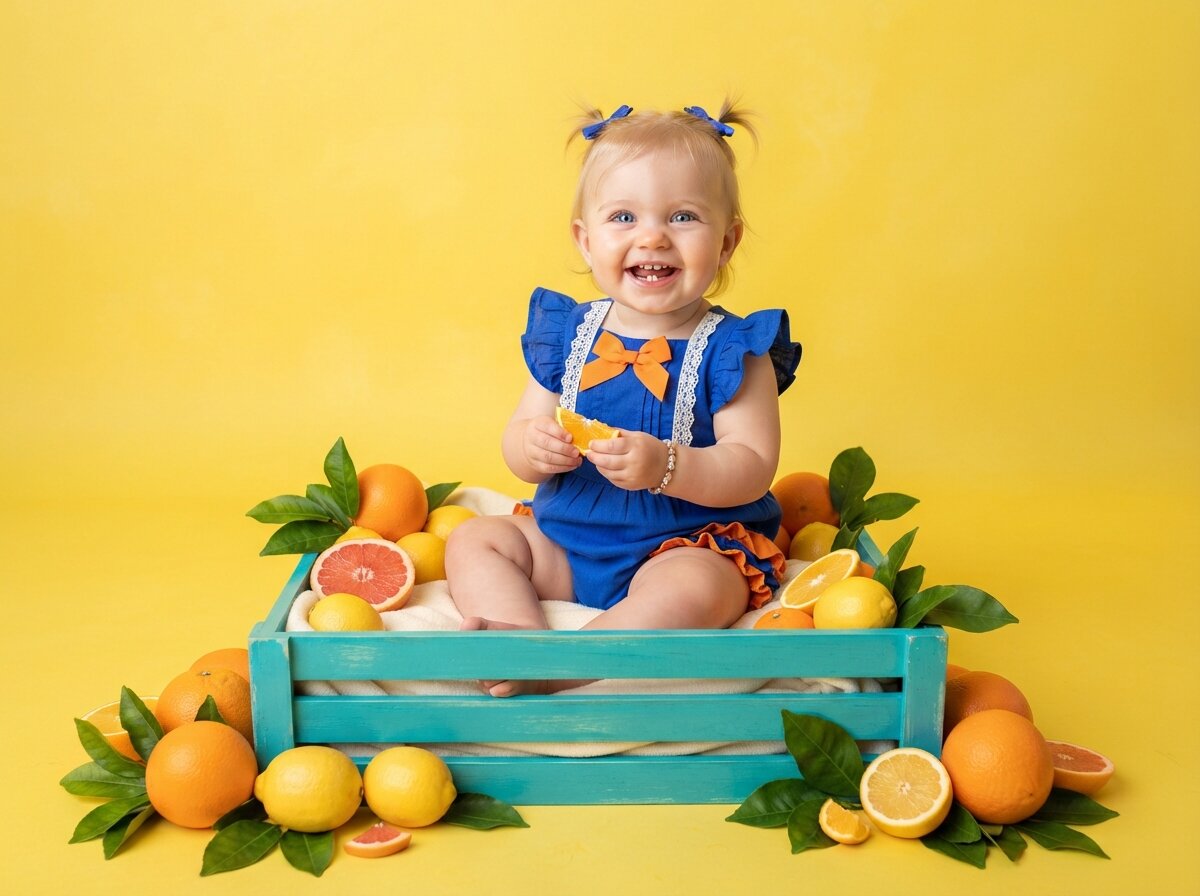 Vibrant Pop Color & Dynamic Studio Lighting (Baby Girl) (Set 12)