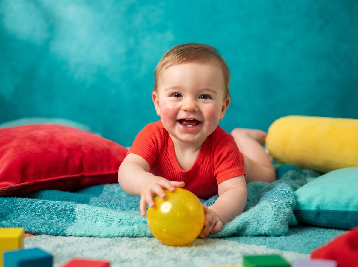Vibrant Pop Color & Dynamic Studio Lighting (Baby Boy) (Silk Minimalist)