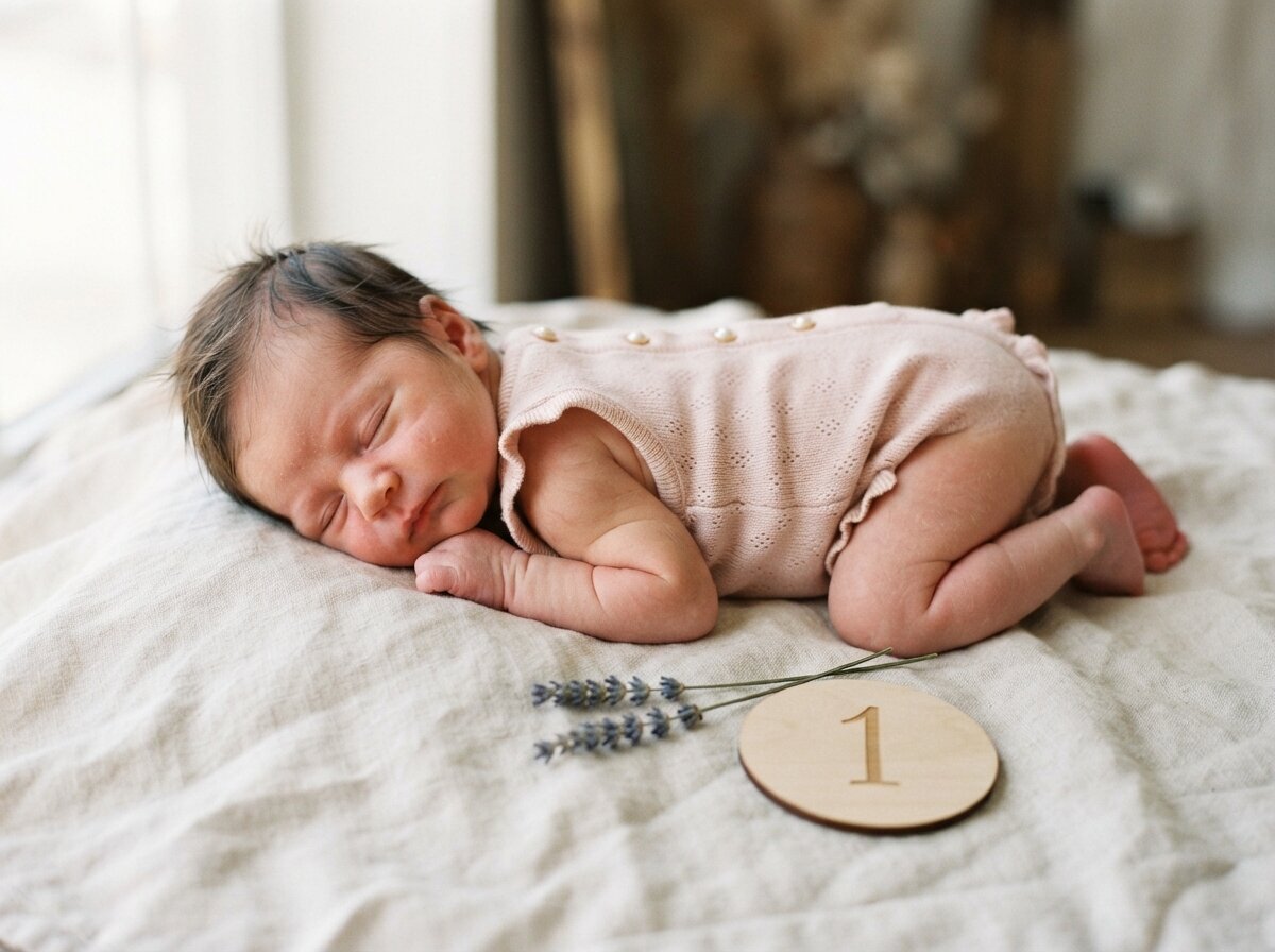 Authentic 35mm Film Newborn Studio Portrait (1 Month)