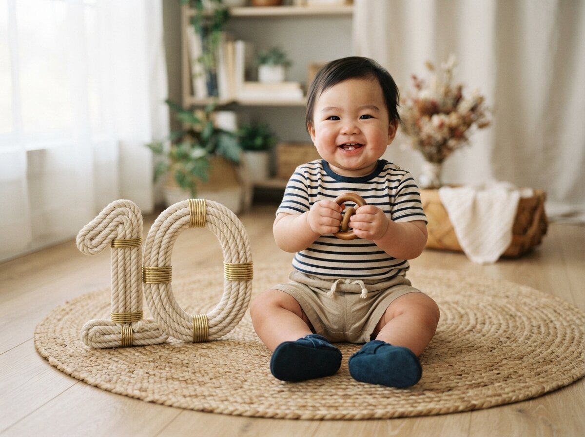Chic Studio Milestone Portrait (10 Months)