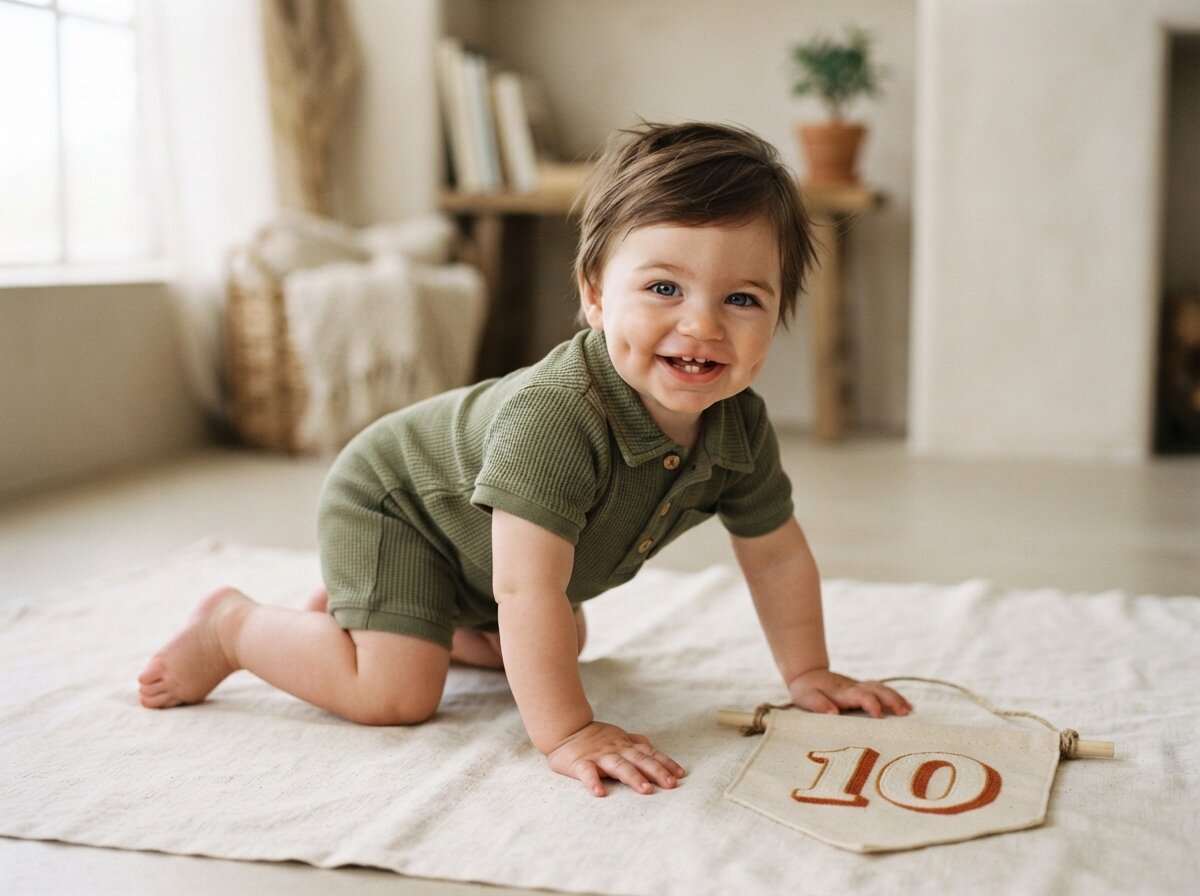 Realistic Natural Studio Milestone Keepsake Portrait (10 Months)
