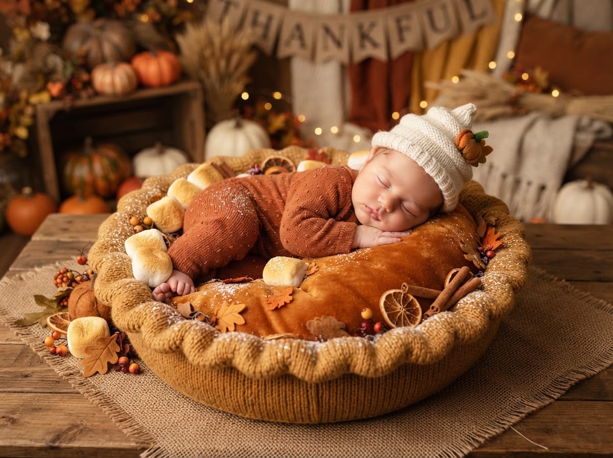 Knitted Pumpkin Pie Crust & Marshmallow Topping
