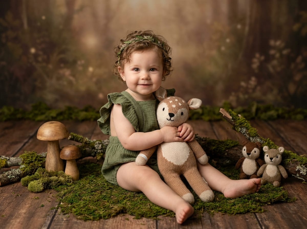 Fawn Cuddles on a Mossy Forest Floor